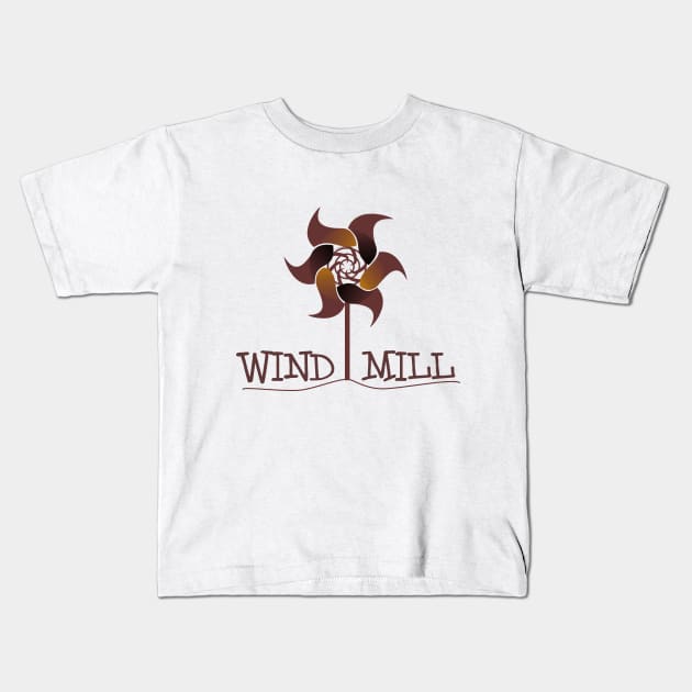 Windmill Earth Day Kids T-Shirt by nomoman01